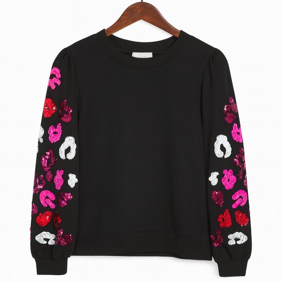 Savida Sequin Floral Sleeve Sweatshirt – Size Small (EU 38) - Picture 1 of 6